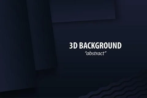 Dark black geometric background 3d paper cut Stock Illustration