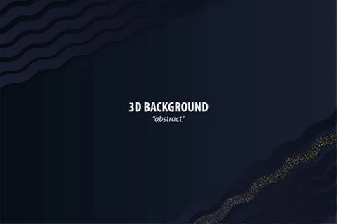 Dark black geometric background 3d paper cut Stock Illustration