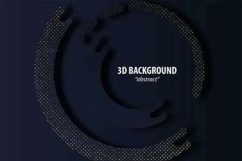 Dark black geometric background 3d paper cut Stock Illustration