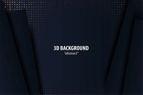 Dark black geometric background 3d paper cut Stock Illustration