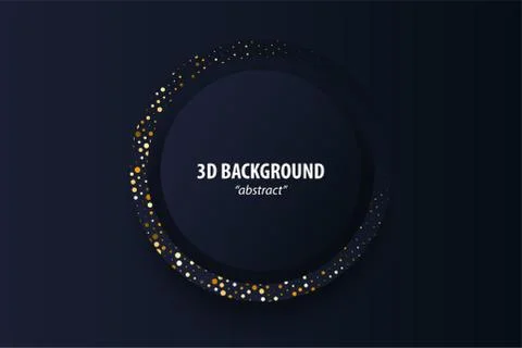 Dark black geometric background 3d paper cut Stock Illustration