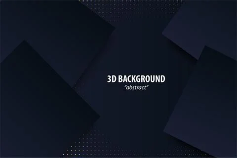 Dark black geometric background 3d paper cut Illustrazione stock