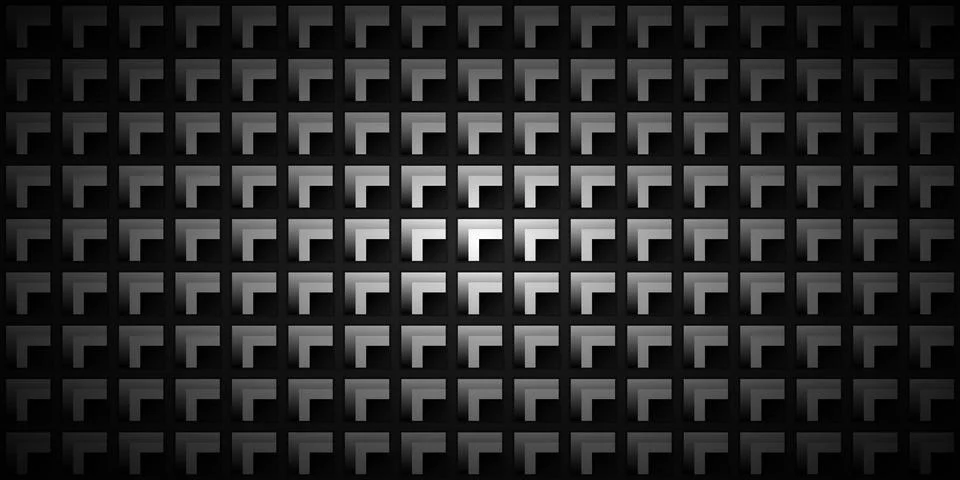Dark black geometric grid background. Modern dark abstract vector texture. Stock Illustration