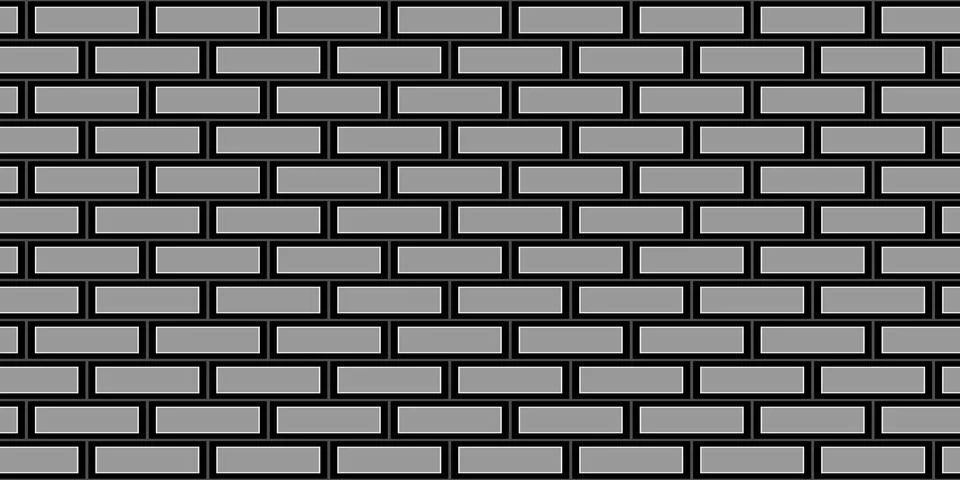 Dark black geometric grid background. Dark grey brick wall pattern cover Stock Illustration