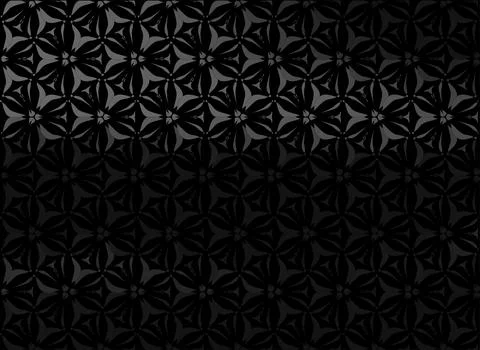 Dark black gradient vector background with floral ornament Stock Illustration