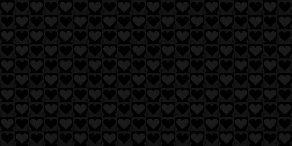 Dark Black Hearts Seamless Pattern. Vector Illustration Background Art Stock Illustration