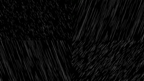 Dark black screen dramatic rain animation with heavy diagonal rainfall. Stock Footage 335742952