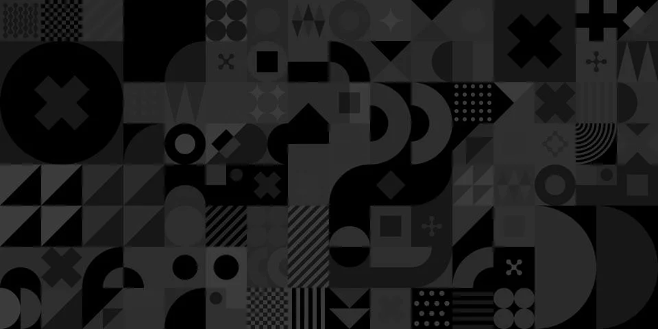 Dark Black Seamless Abstract Vector Bauhaus Geometric Pattern Design Background Stock Illustration