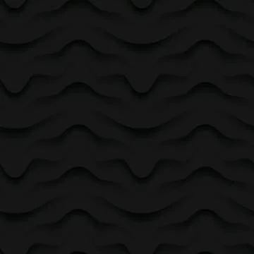 Dark black seamless texture. Wavy background Stock Illustration