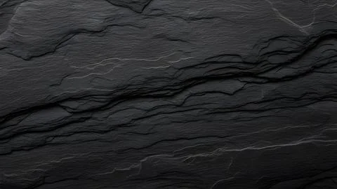 Dark black slate stone texture with natural rough layers and uneven rock su.. 스톡 사진