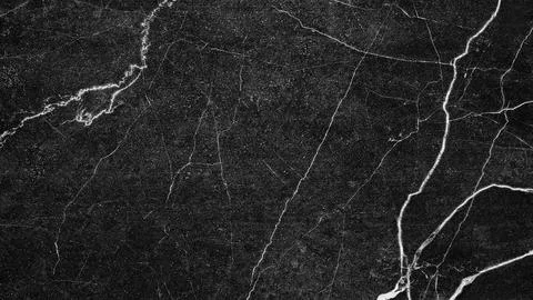 Dark black stone  background with white veining patterns. Irregular lines res Stock Photos