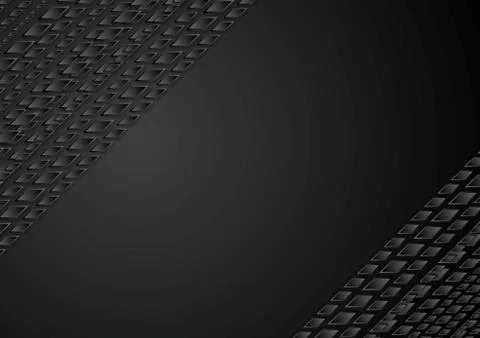 Dark black tech geometric background Illustrazione stock