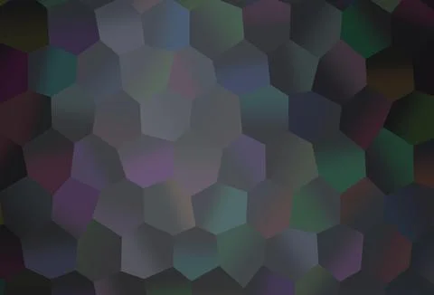 Dark Black vector background with hexagons. Illustrazione stock