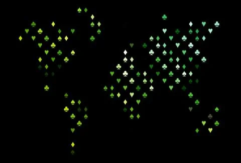 Dark Black vector layout with elements of cards. 스톡 일러스트