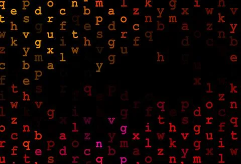 Dark black vector pattern with ABC symbols. Stock Illustration