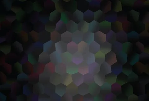 Dark Black vector pattern with colorful hexagons. Stock Illustration