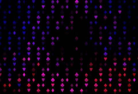 Dark Black vector pattern with symbol of cards. Stock Illustration