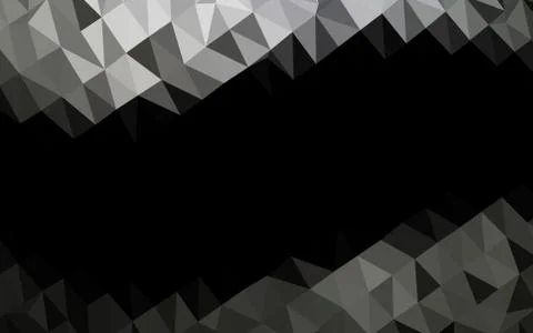 Dark Black vector polygonal background. Illustrazione stock