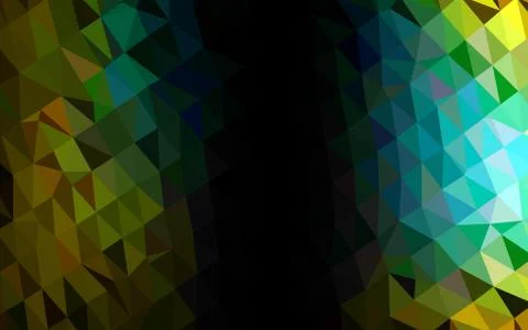 Dark Black vector shining triangular pattern. Stock Illustration