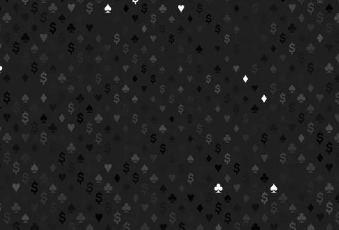 Dark black vector texture with playing cards. 스톡 일러스트