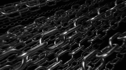 Dark Black &amp; White Chain Link Background Stock Footage 265155616