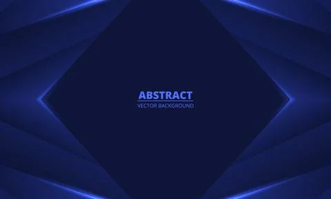 Dark blue 3D abstract background with rhombus frames Stock Illustration