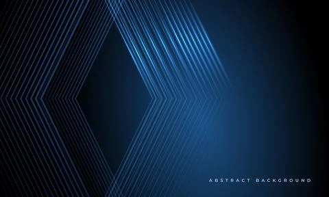 Dark blue 3d vector abstract modern background with blue glowing stripes Stock Illustration