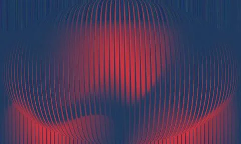 Dark Blue Abstract 3D Texture with Neon Red Vertical Highlights and Grainy .. Stock Illustration