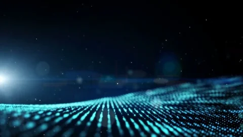 Dark blue abstract animation background with moving and flicker particles form. Stock Footage 79279884