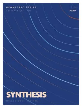 Dark blue abstract arc background featuring concentric glowing curved lines. Stock Illustration