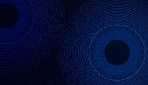 Dark blue abstract background with concentric circles and deep texture for Stock Illustration