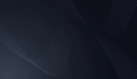 Dark blue abstract background with elegant wavy lines and smooth gradients for Stock Illustration