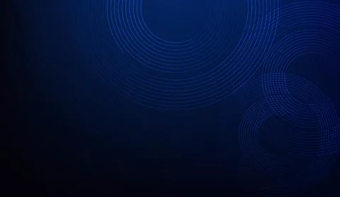 Dark blue abstract background featuring glowing concentric circles and tech 库存插图