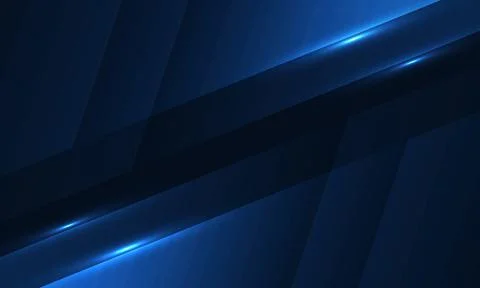 Dark blue abstract background with geometric dynamic glowing diagonal lines. Stock Illustration