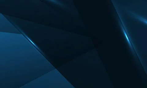 Dark blue abstract background with geometric dynamic glowing diagonal lines. Illustrazione stock