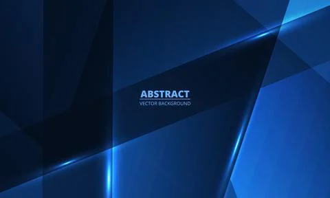 Dark blue abstract background with geometric dynamic glowing blue neon diagonal Illustrazione stock