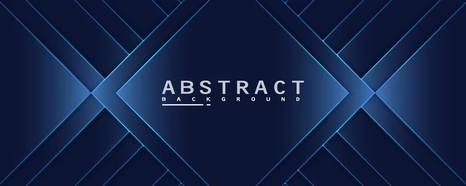 Dark blue abstract background with geometric pattern and glowing lines for Stock Illustration