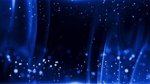 Dark Blue Abstract Background With Glowing Particles And Silky Smooth Waves Vídeo Stock 142050029