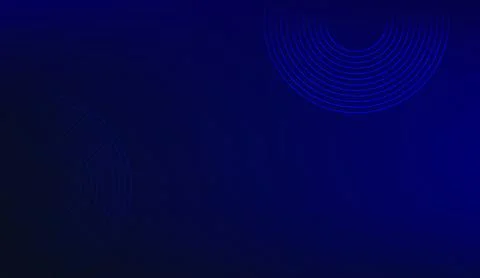 Dark blue abstract background with glowing neon arc lines and geometric shapes Stock Illustration