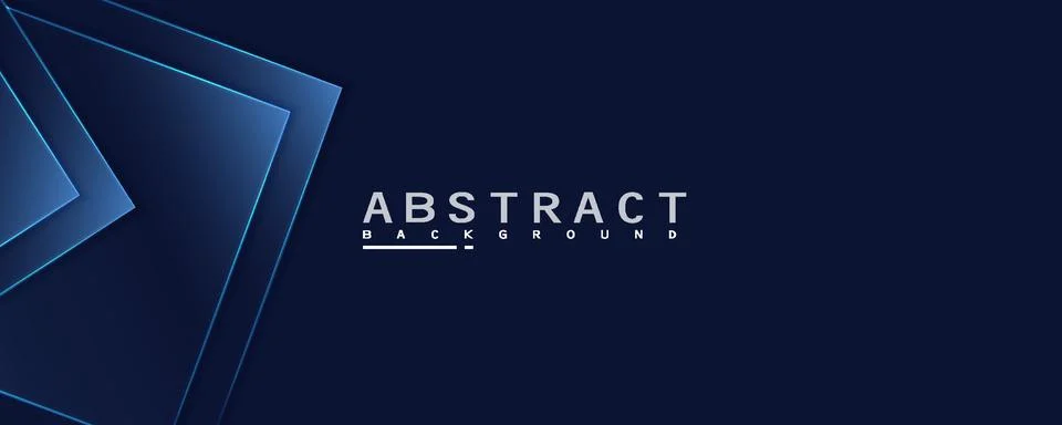 Dark blue abstract background with layered geometric shapes and glowing lines Stock Illustration