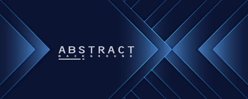 Dark blue abstract background with modern geometric triangle layers and Illustrazione stock