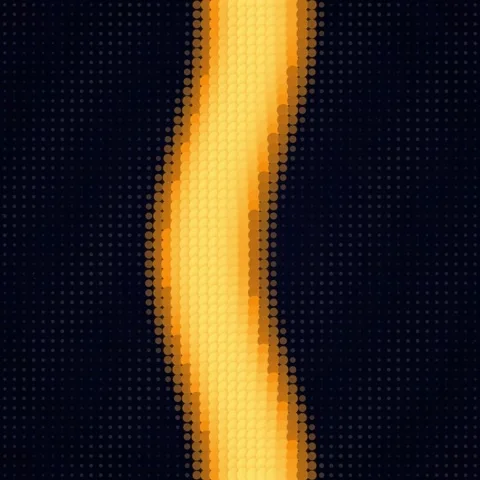 Dark Blue Abstract Background with Orange Glowing Halftone Dots Pattern Stock Footage 347266366