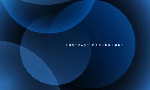 Dark blue abstract background with overlapping gradient circles Stock Illustration