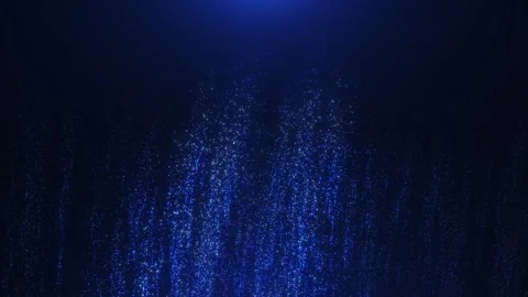 Dark blue abstract background with a rain of shining particles, soft light an Stock Footage 328238330
