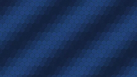 Dark blue abstract background with a repeating geometric honeycomb pattern Video stock 335118300