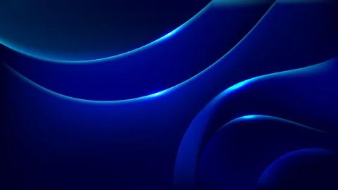 Dark blue abstract background with smooth glowing curved layers sleek futur.. Stock Illustration