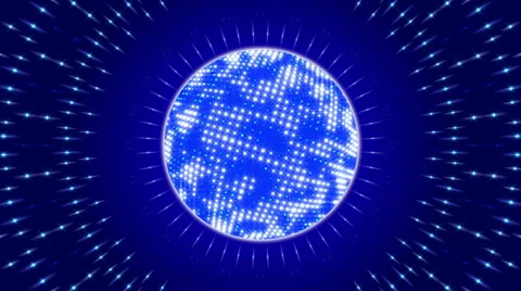 Dark blue abstract background, sphere and ray and particles, loop Stock Footage 59921411