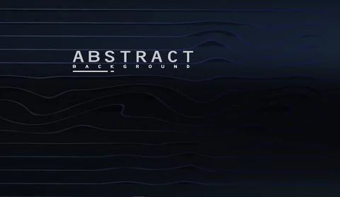 Dark blue abstract background with wavy lines and minimalist geometric textures Illustrazione stock