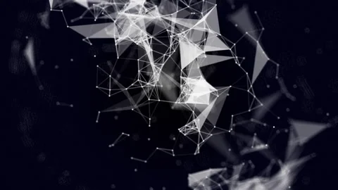 Dark blue abstract background, with white plexus rotating. Video can be used as Stock Footage 264301962