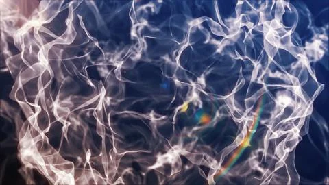 Dark blue abstract background with white smoke-like neural strands, glowing.. 스톡 일러스트